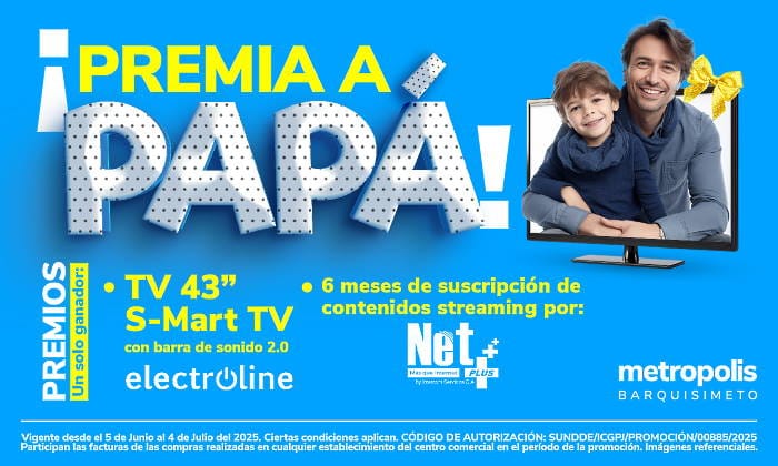 Afiche promocional del concurso premia a Papá del Centro Comercial Metropolis Barquisimeto